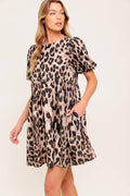 FOREVER YOURS LEOPARD WOVEN MINI DRESS Flying Tomato