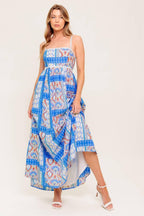 LASTING MAGIC BLUE WOVEN MAXI DRESS Flying Tomato