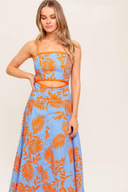 APRICOT SUNSET WOVEN MIDI DRESS Flying Tomato
