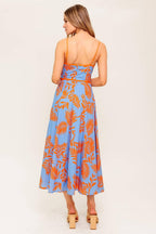 APRICOT SUNSET WOVEN MIDI DRESS Flying Tomato