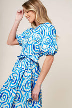 SEASONALLY LOVELY WOVEN MIDI DRESS Flying Tomato
