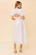 SLEEK DEDICATION IVORY WOVEN MDI DRESS Flying Tomato