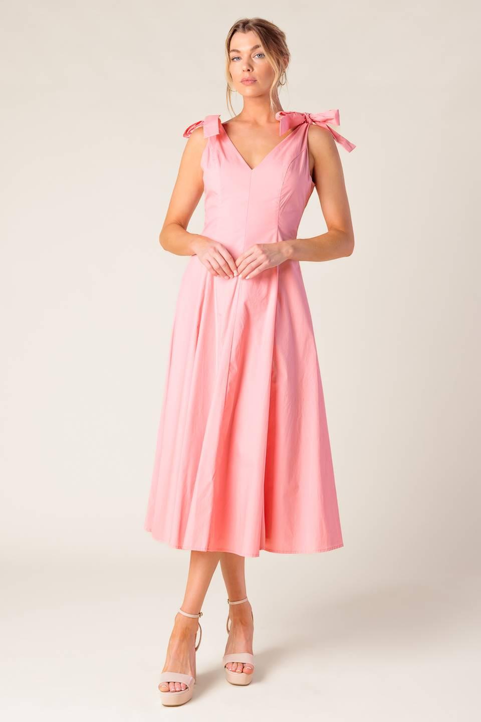ON THE RIGHT TRACK PEACH WOVEN MIDI DRESS Flying Tomato