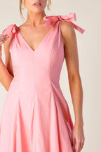 ON THE RIGHT TRACK PEACH WOVEN MIDI DRESS Flying Tomato