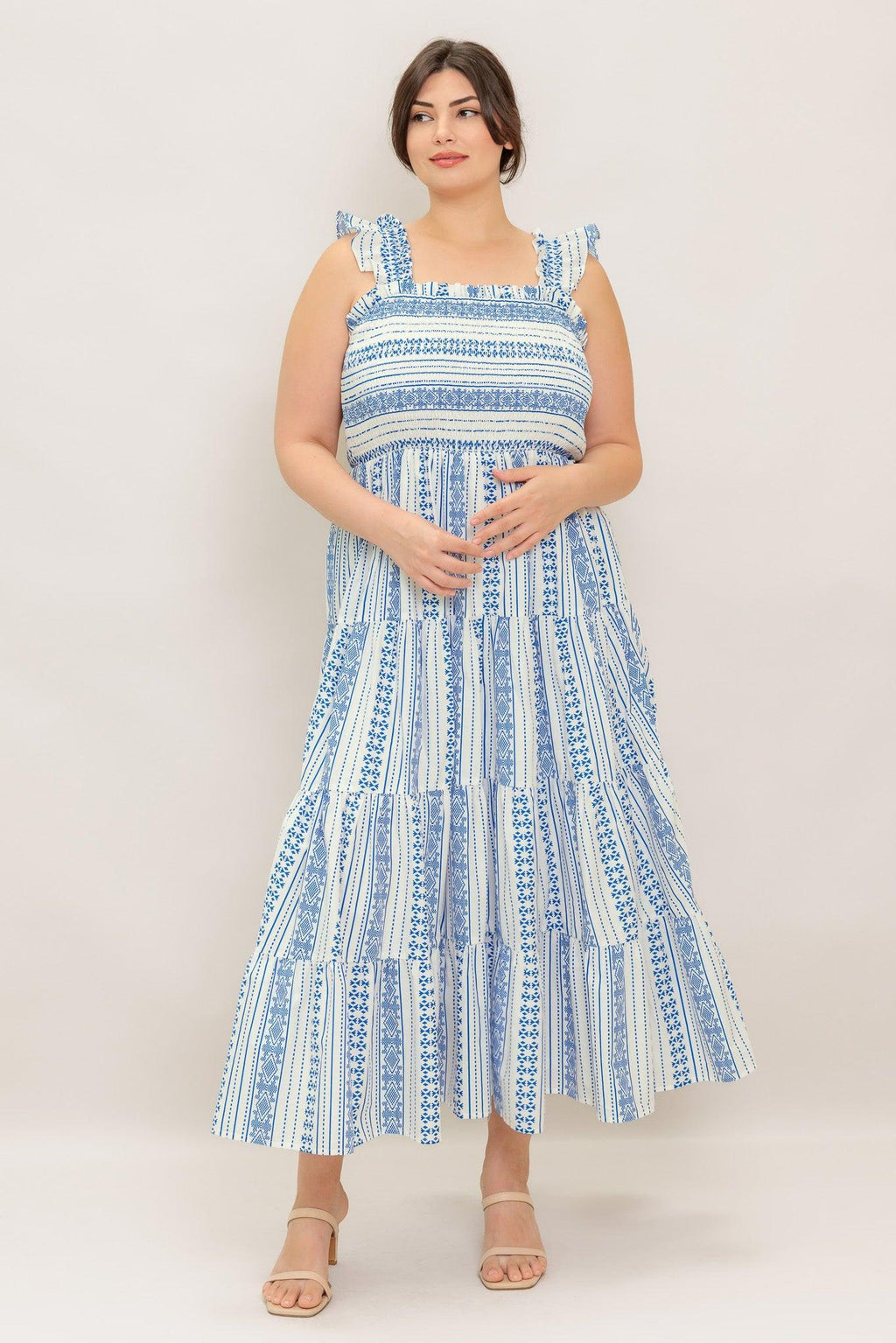 MIDSUMMER PETALS WOVEN MIDI DRESS Flying Tomato