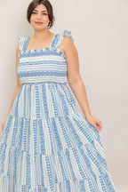 MIDSUMMER PETALS WOVEN MIDI DRESS Flying Tomato