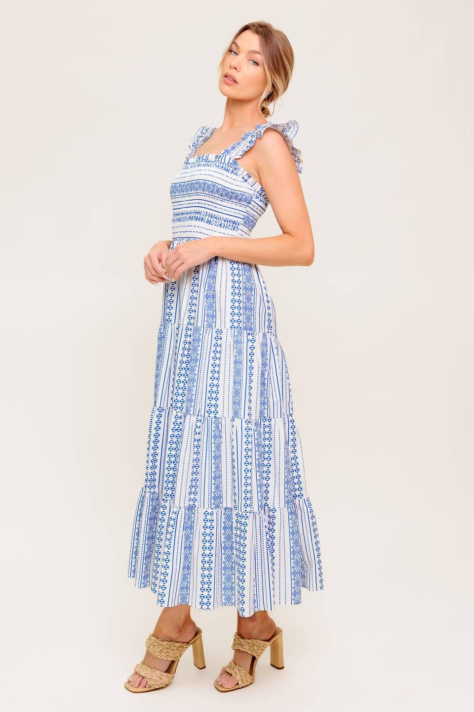 MIDSUMMER PETALS WOVEN MIDI DRESS Flying Tomato