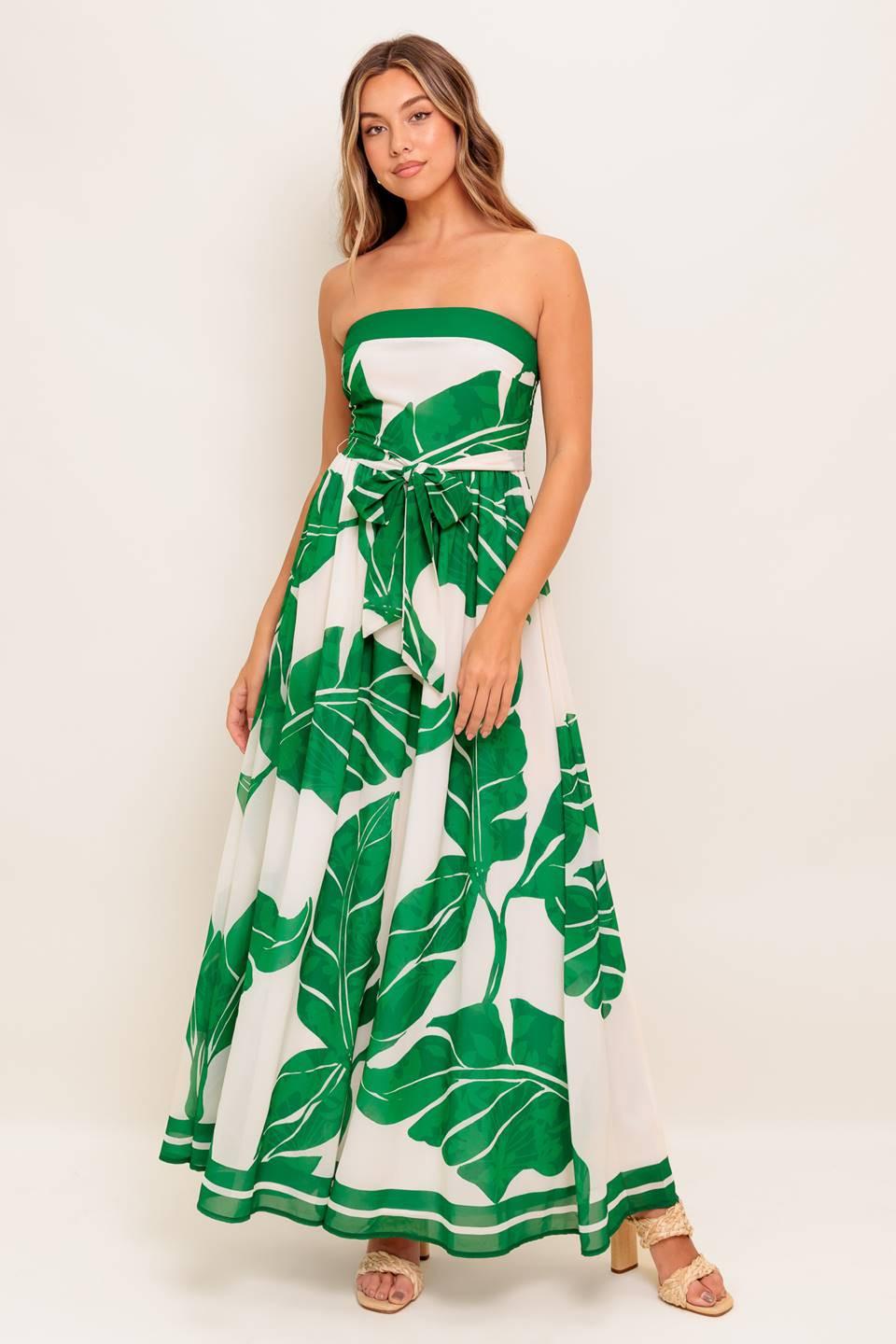 PURE MOMENT GREEN WOVEN ANKLE DRESS Flying Tomato