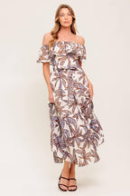 LILY GARDEN LAVENDER WOVEN MIDI DRESS Flying Tomato