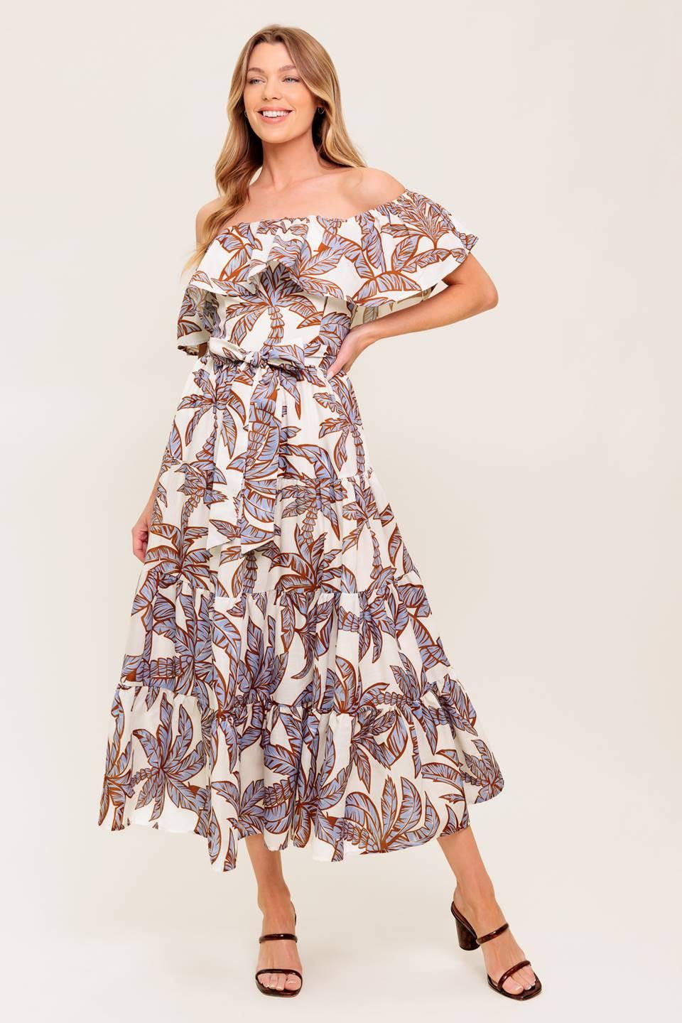 LILY GARDEN LAVENDER WOVEN MIDI DRESS Flying Tomato