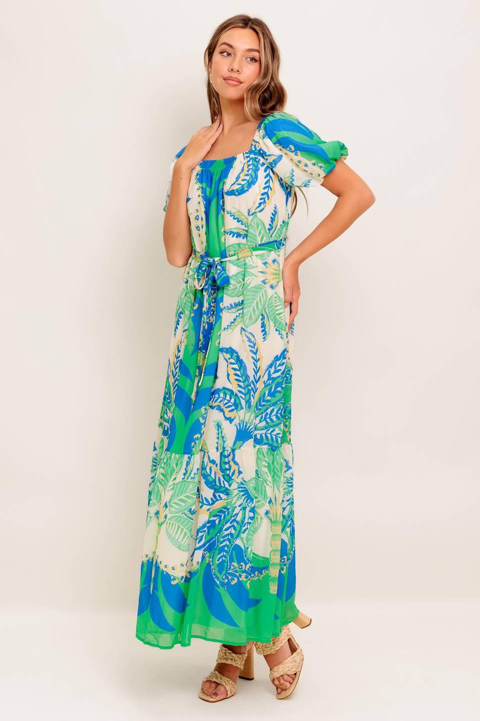 PALM SPRING NIGHTS WOVEN MAXI DRESS Flying Tomato