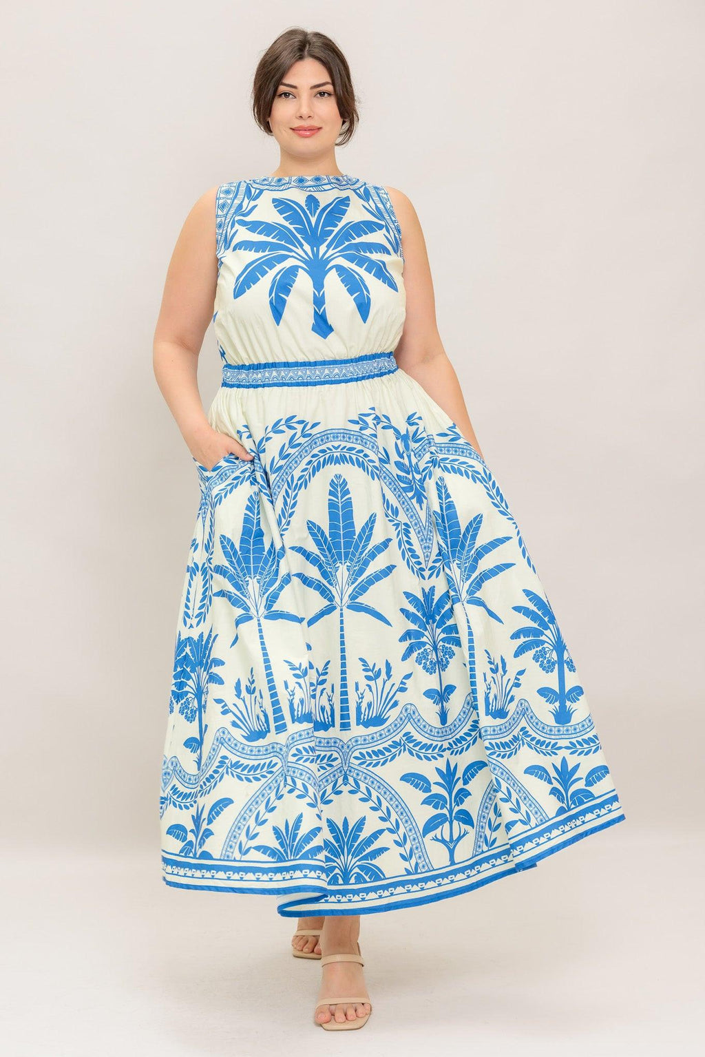 OCEAN PETALS WOVEN MIDI DRESS Flying Tomato