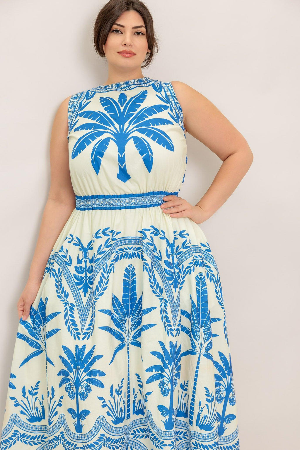 OCEAN PETALS WOVEN MIDI DRESS Flying Tomato