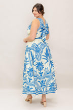OCEAN PETALS WOVEN MIDI DRESS Flying Tomato