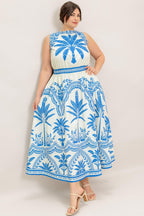 OCEAN PETALS WOVEN MIDI DRESS Flying Tomato