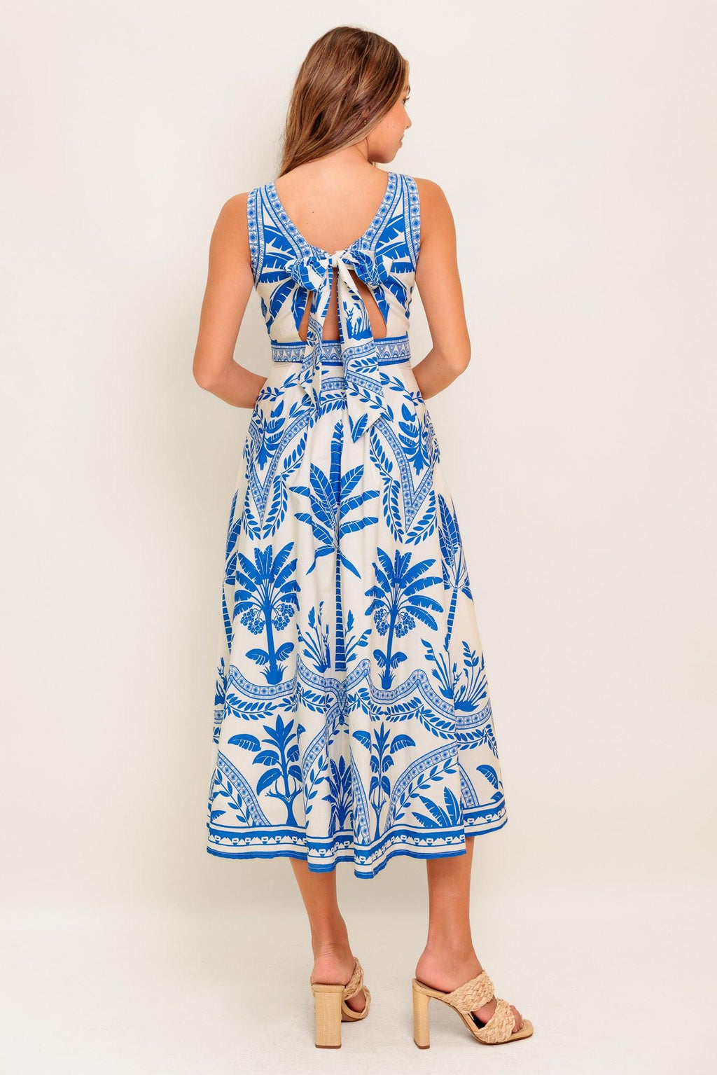 OCEAN PETALS WOVEN MIDI DRESS Flying Tomato