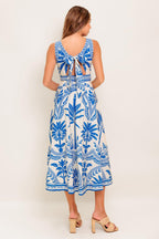 OCEAN PETALS WOVEN MIDI DRESS Flying Tomato