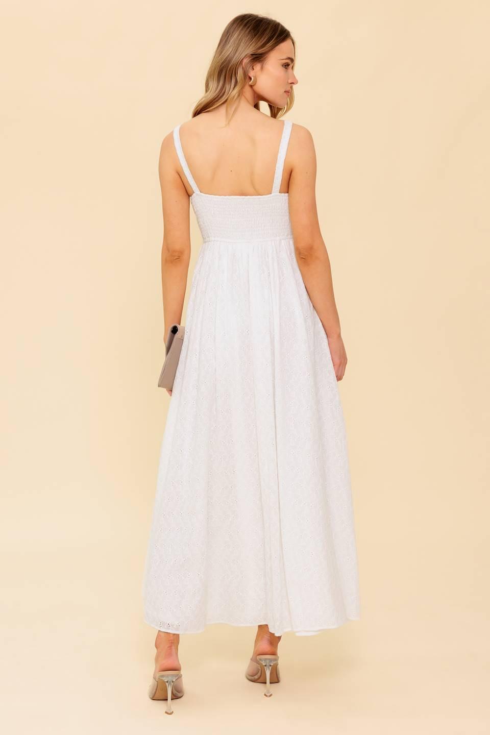 LOVE OF MINE IVORY EYELET MIDI DRESS Flying Tomato