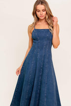 VANILLA COVE DENIM MIDI DRESS Flying Tomato