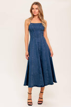 VANILLA COVE DENIM MIDI DRESS Flying Tomato