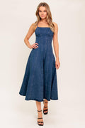 VANILLA COVE DENIM MIDI DRESS Flying Tomato
