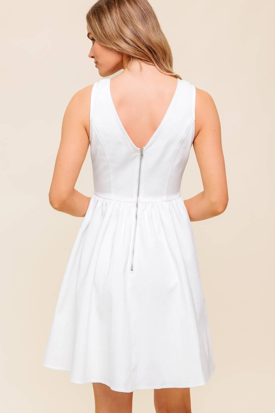 LOVABLE SPIRIT WHITE DENIM WOVEN MINI DRESS Flying Tomato
