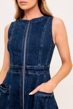 RAW BEAUTY DENIM MIDI DRESS Flying Tomato