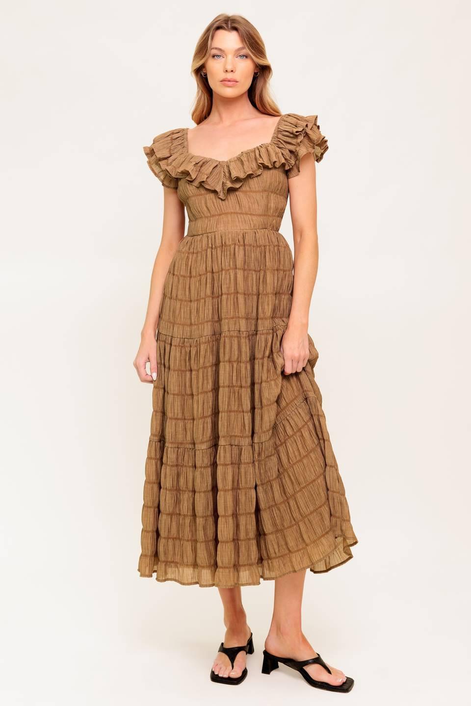 NATURAL BALANCE WOVEN MIDI DRESS Flying Tomato