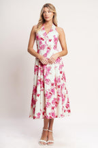 ROSY AFTERNOON WOVEN MIDI DRESS Flying Tomato