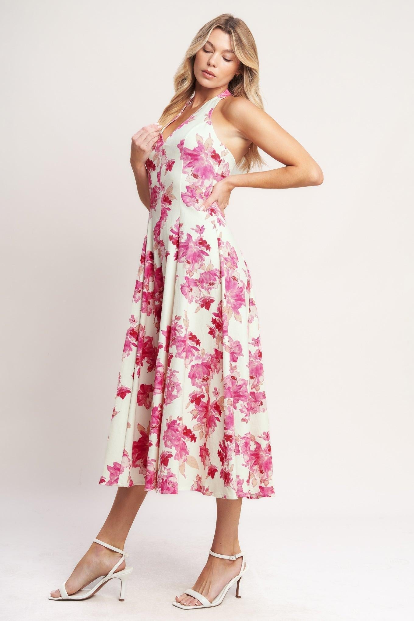 ROSY AFTERNOON WOVEN MIDI DRESS Flying Tomato