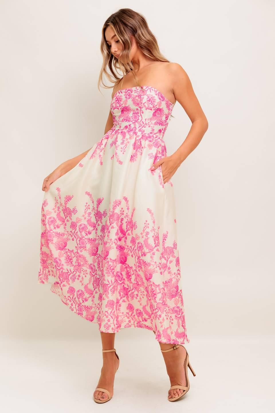 COCO LOCOS WOVEN MIDI DRESS Flying Tomato