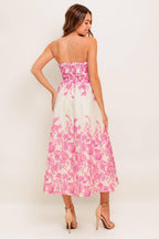 COCO LOCOS WOVEN MIDI DRESS Flying Tomato