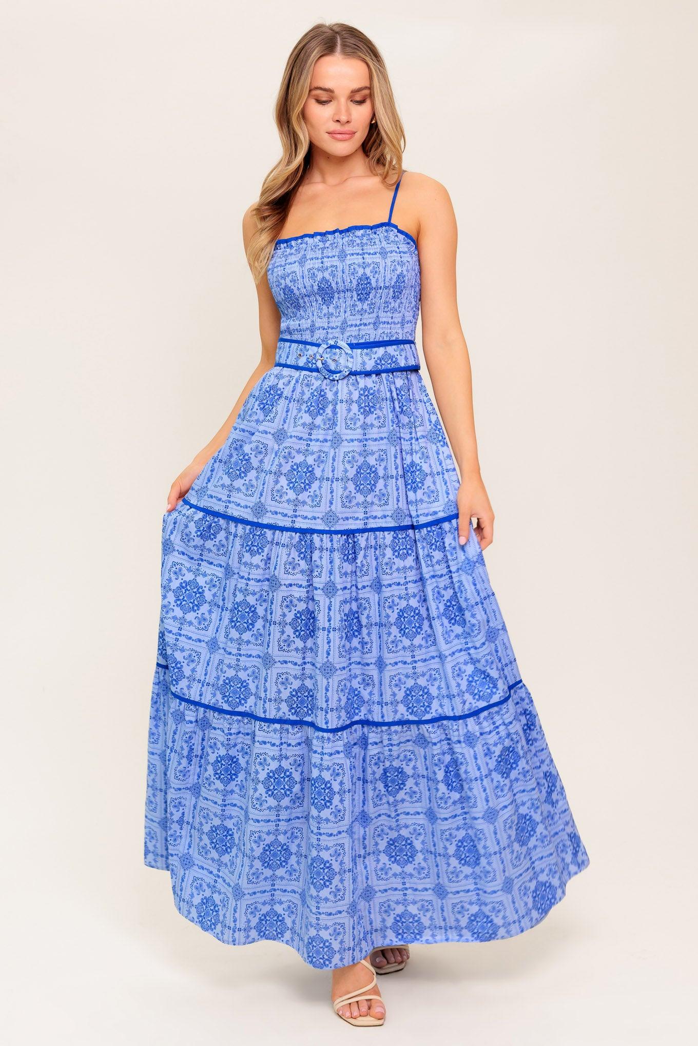 WAVES AND WHIMSY WOVEN MAXI DRESS Flying Tomato