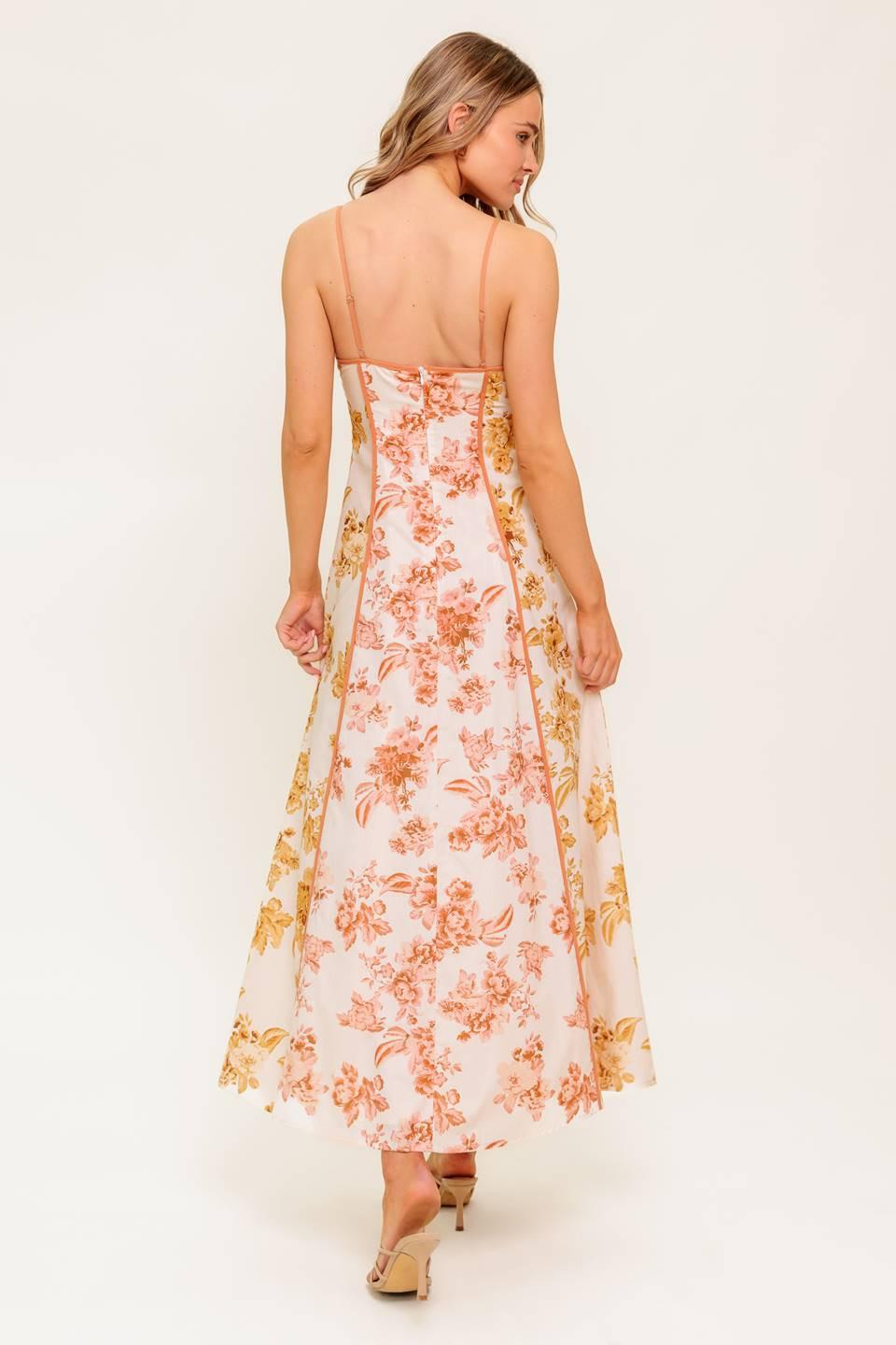 SANDSTONE PETAL WOVEN MIDI DRESS Flying Tomato