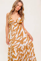 DEW KISS ALMOND WOVEN MAXI DRESS Flying Tomato