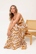 DEW KISS ALMOND WOVEN MAXI DRESS Flying Tomato