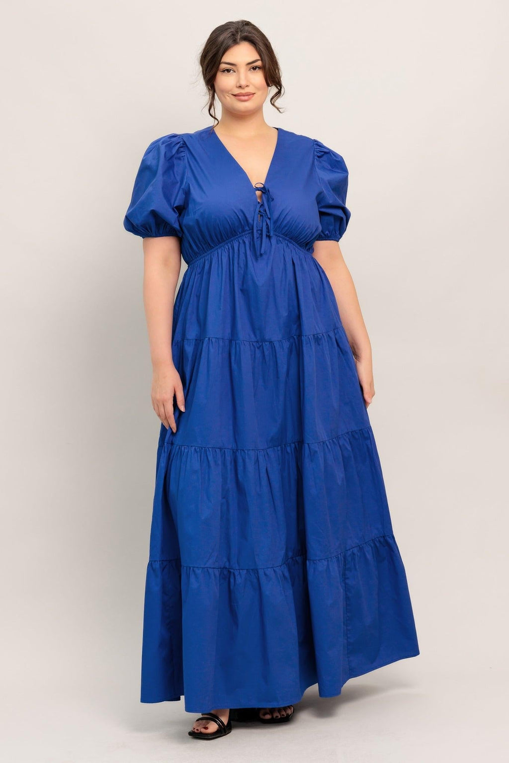 SUMMER GLOW ROYAL BLUE WOVEN MAXI DRESS Flying Tomato