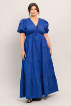 SUMMER GLOW ROYAL BLUE WOVEN MAXI DRESS Flying Tomato