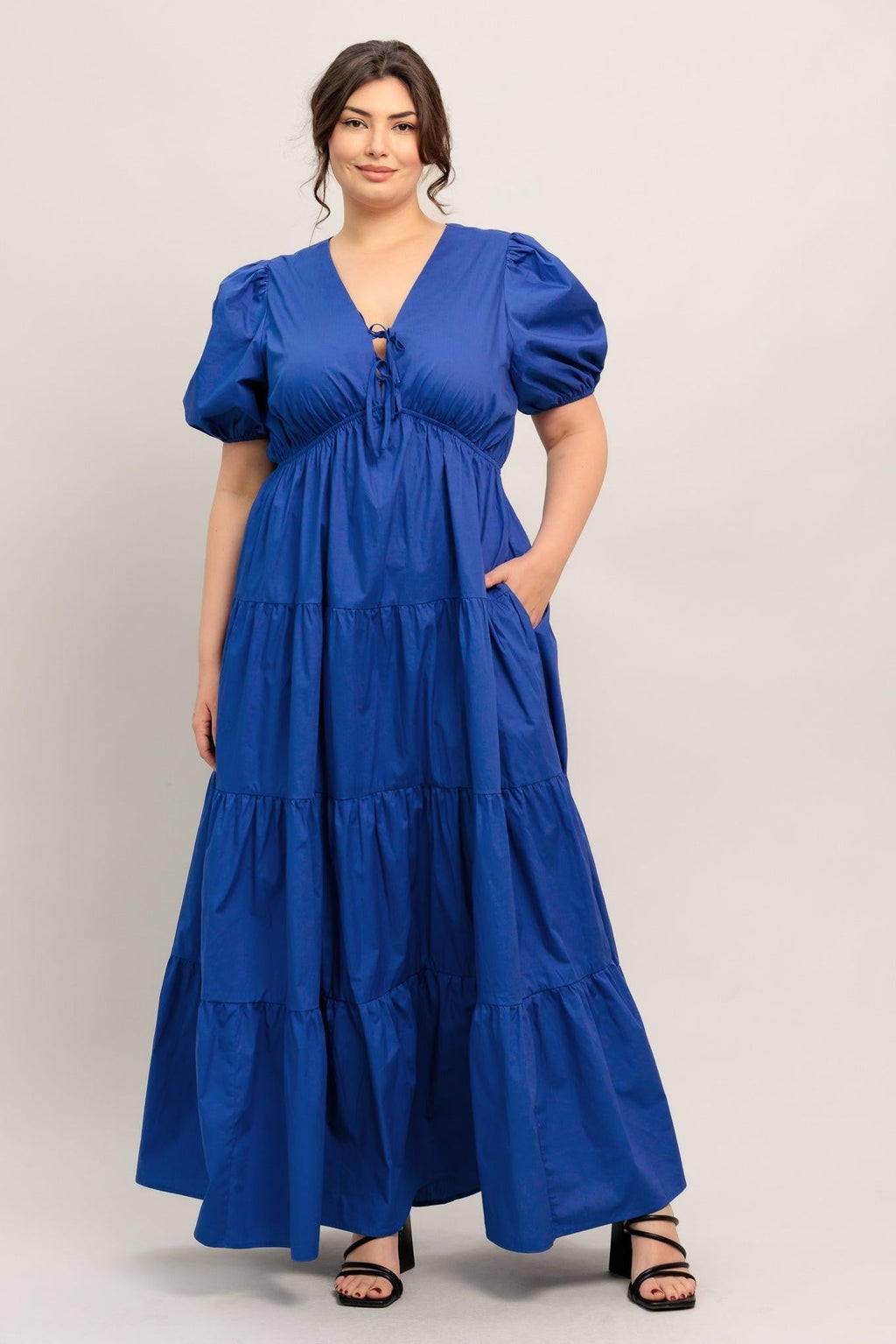 SUMMER GLOW ROYAL BLUE WOVEN MAXI DRESS Flying Tomato