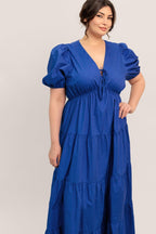SUMMER GLOW ROYAL BLUE WOVEN MAXI DRESS Flying Tomato