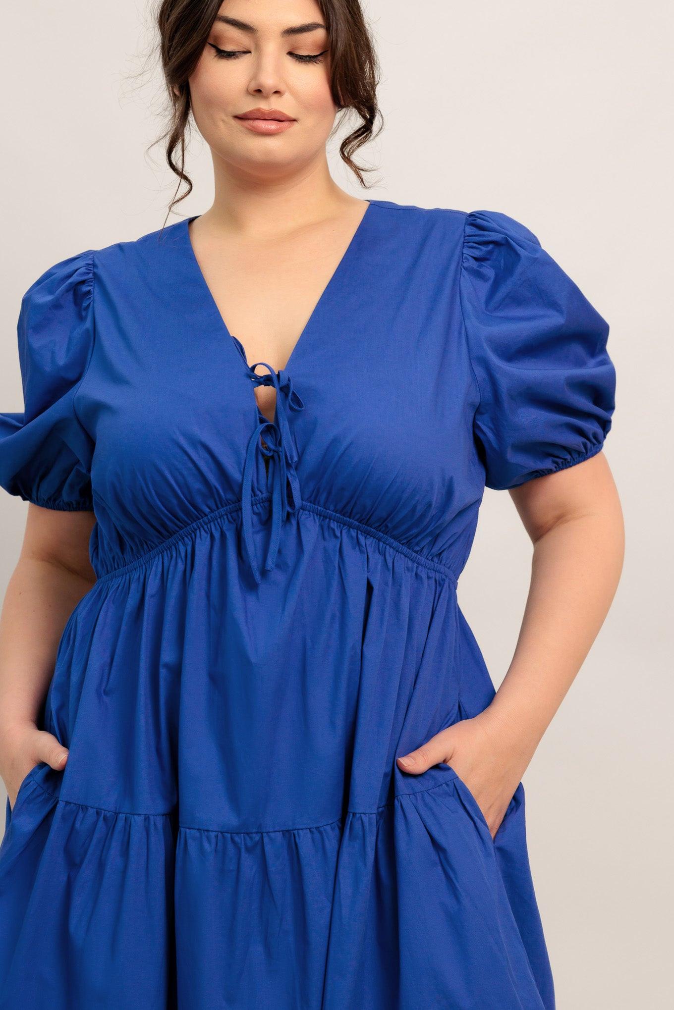 SUMMER GLOW ROYAL BLUE WOVEN MAXI DRESS Flying Tomato