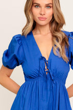 SUMMER GLOW ROYAL BLUE WOVEN MAXI DRESS Flying Tomato