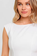 CANDLE VINE WHITE DENIM WOVEN MIDI DRESS Flying Tomato