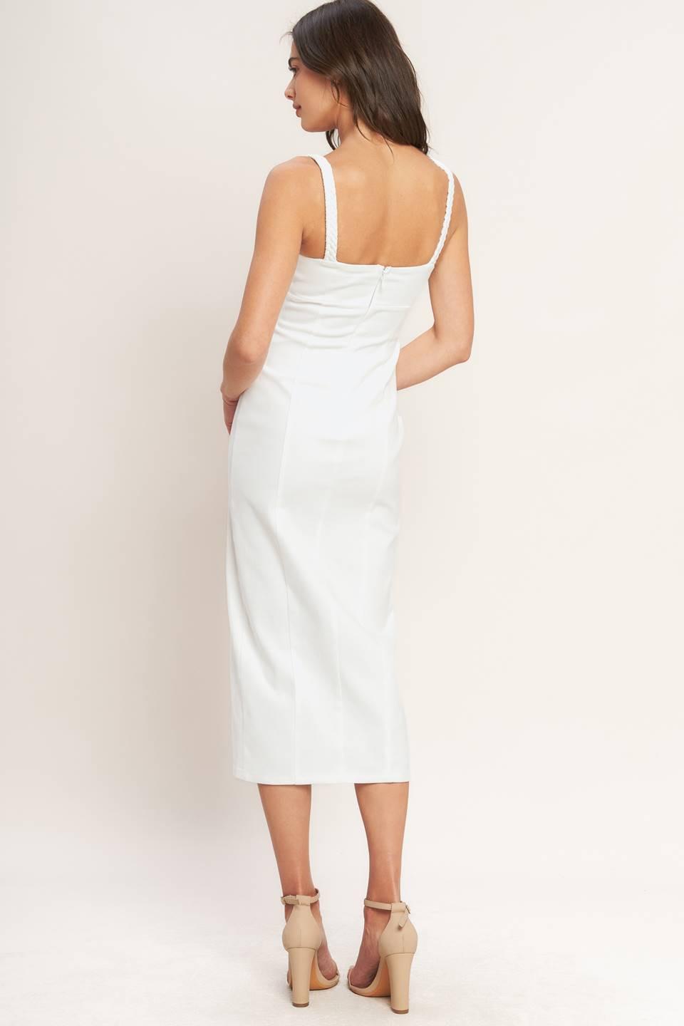 SILENT SHIN TWILL MIDI DRESS Flying Tomato