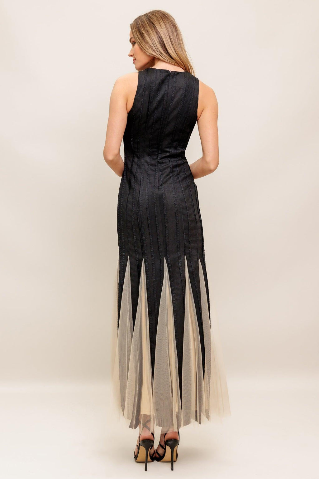 NOIR TULLE BLACK KNIT MAXI DRESS Flying Tomato