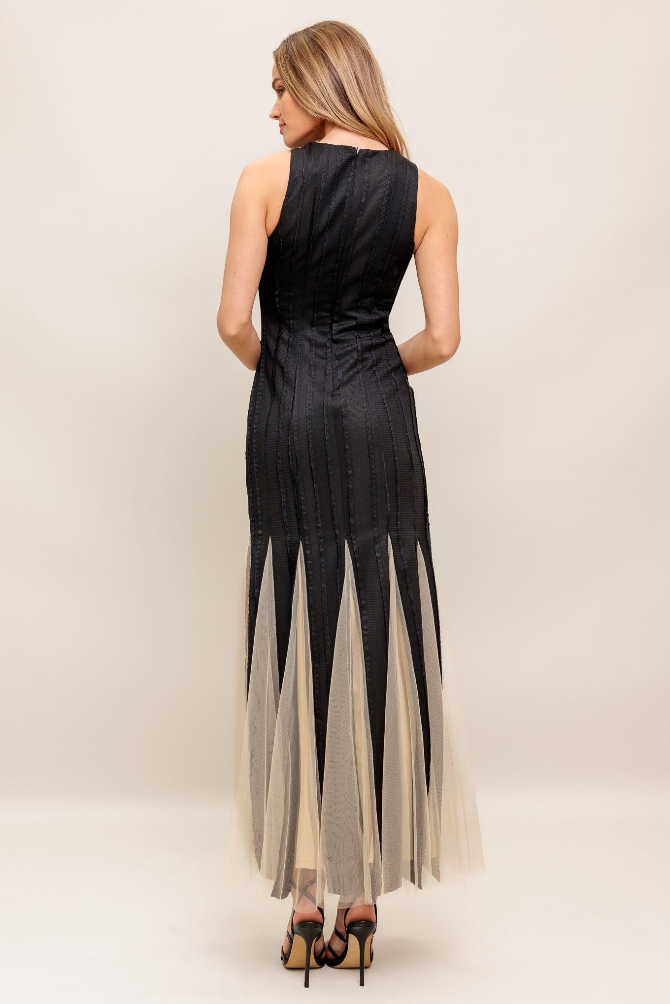 NOIR TULLE BLACK KNIT MAXI DRESS Flying Tomato
