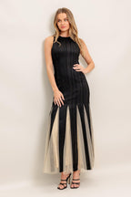 NOIR TULLE BLACK KNIT MAXI DRESS Flying Tomato
