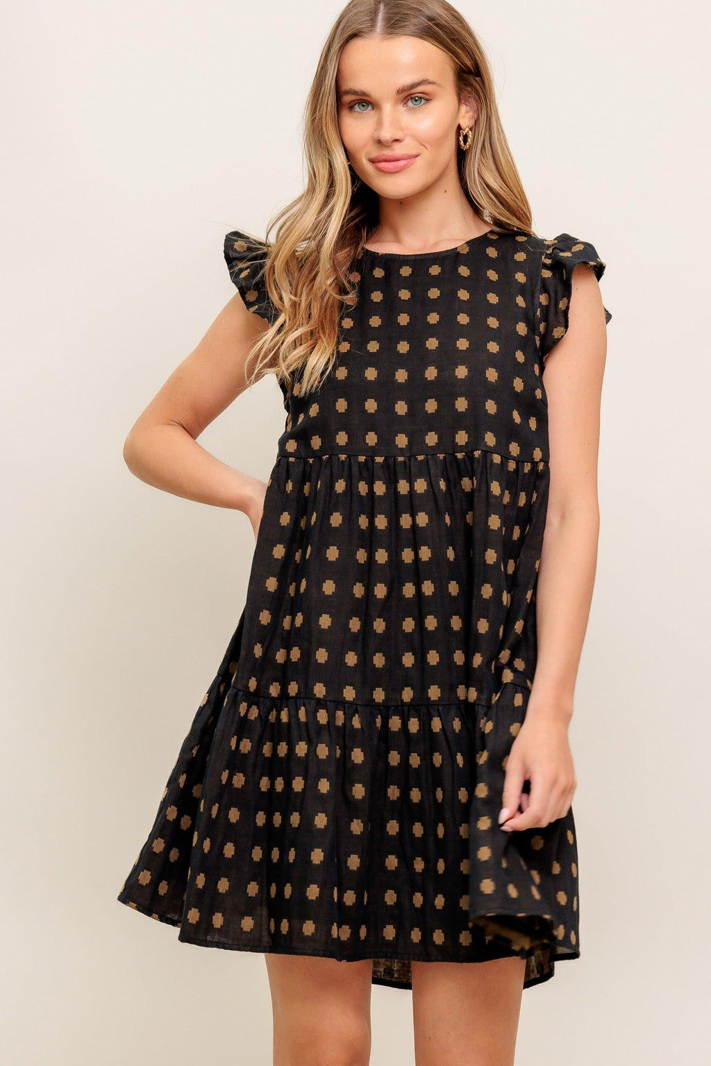 POLKA BREEZE WOVEN MINI DRESS Flying Tomato