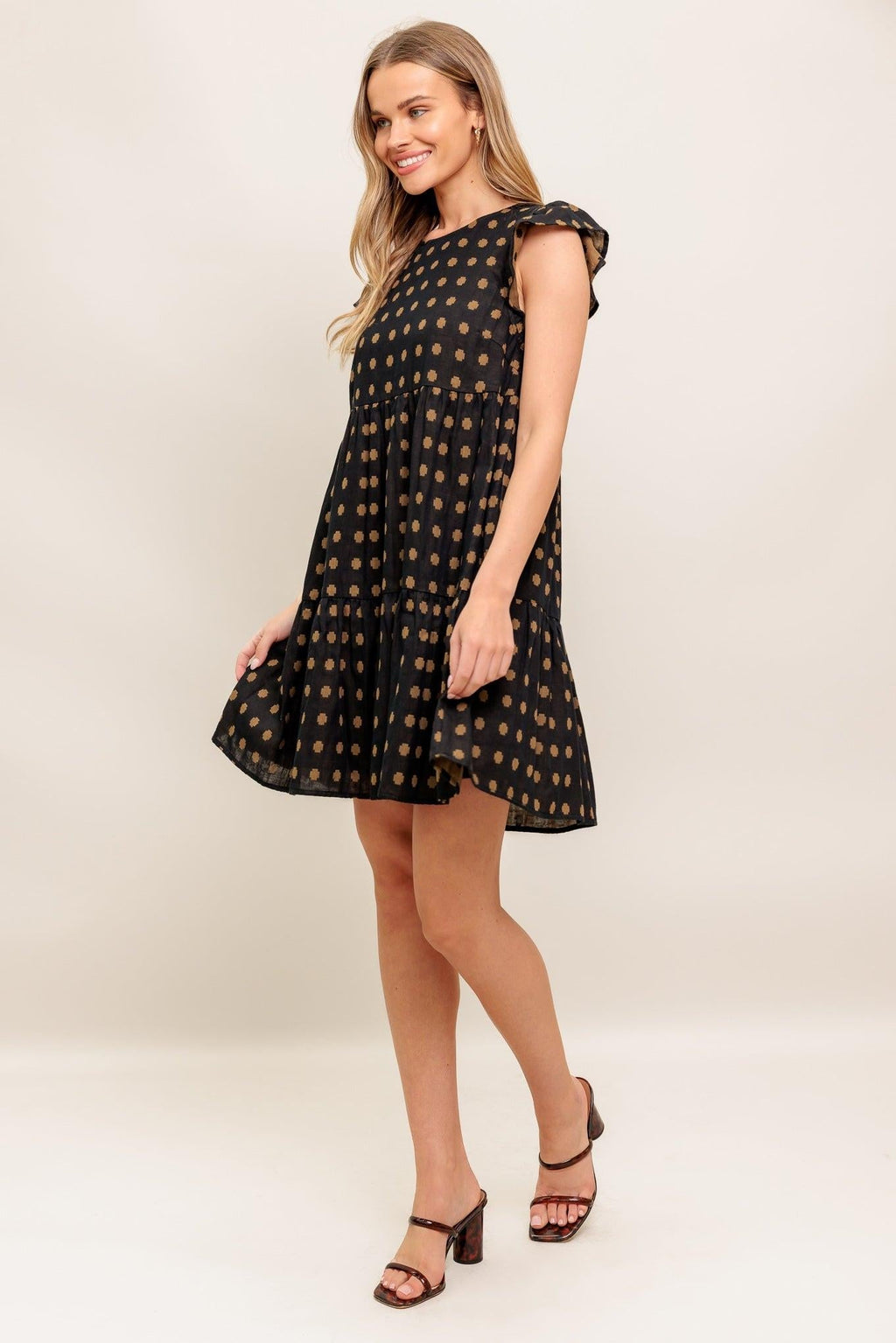 POLKA BREEZE WOVEN MINI DRESS Flying Tomato