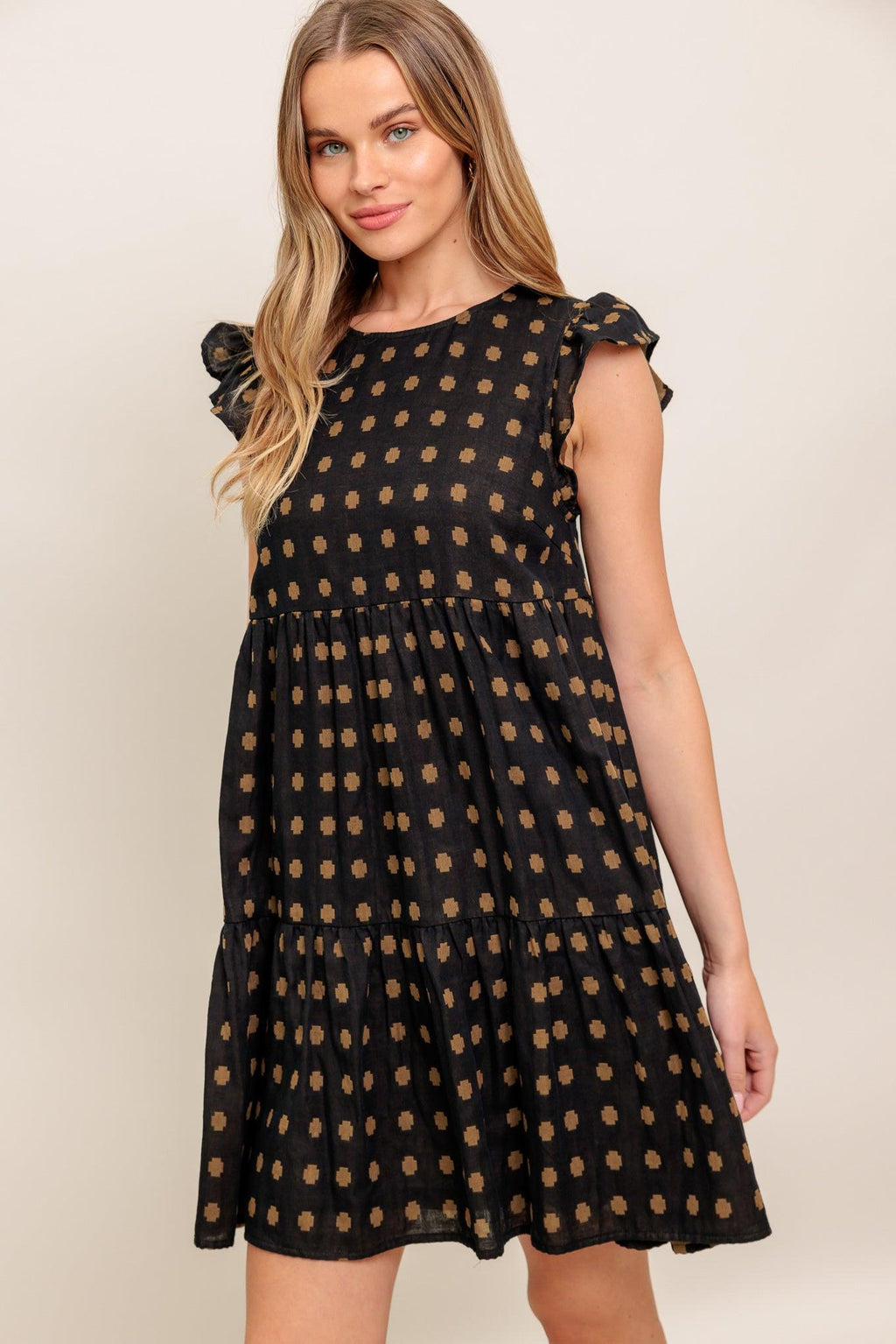POLKA BREEZE WOVEN MINI DRESS Flying Tomato